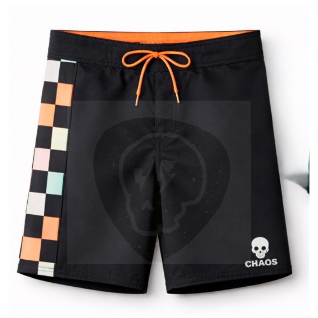 Swim Trunks - Black + Sherbet Checkered